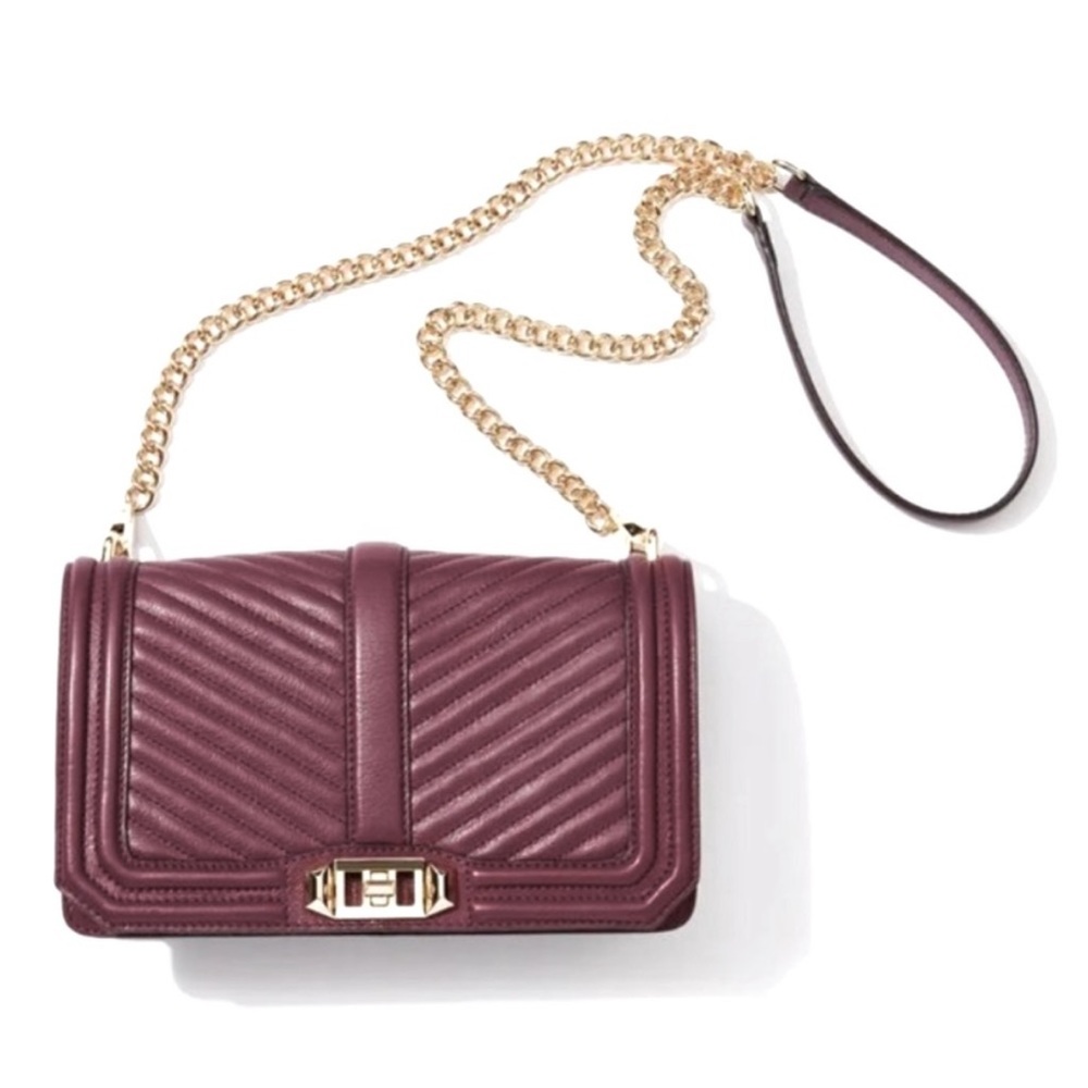 REBECCA MINKOFF Love chevron quilted leather crossbody
